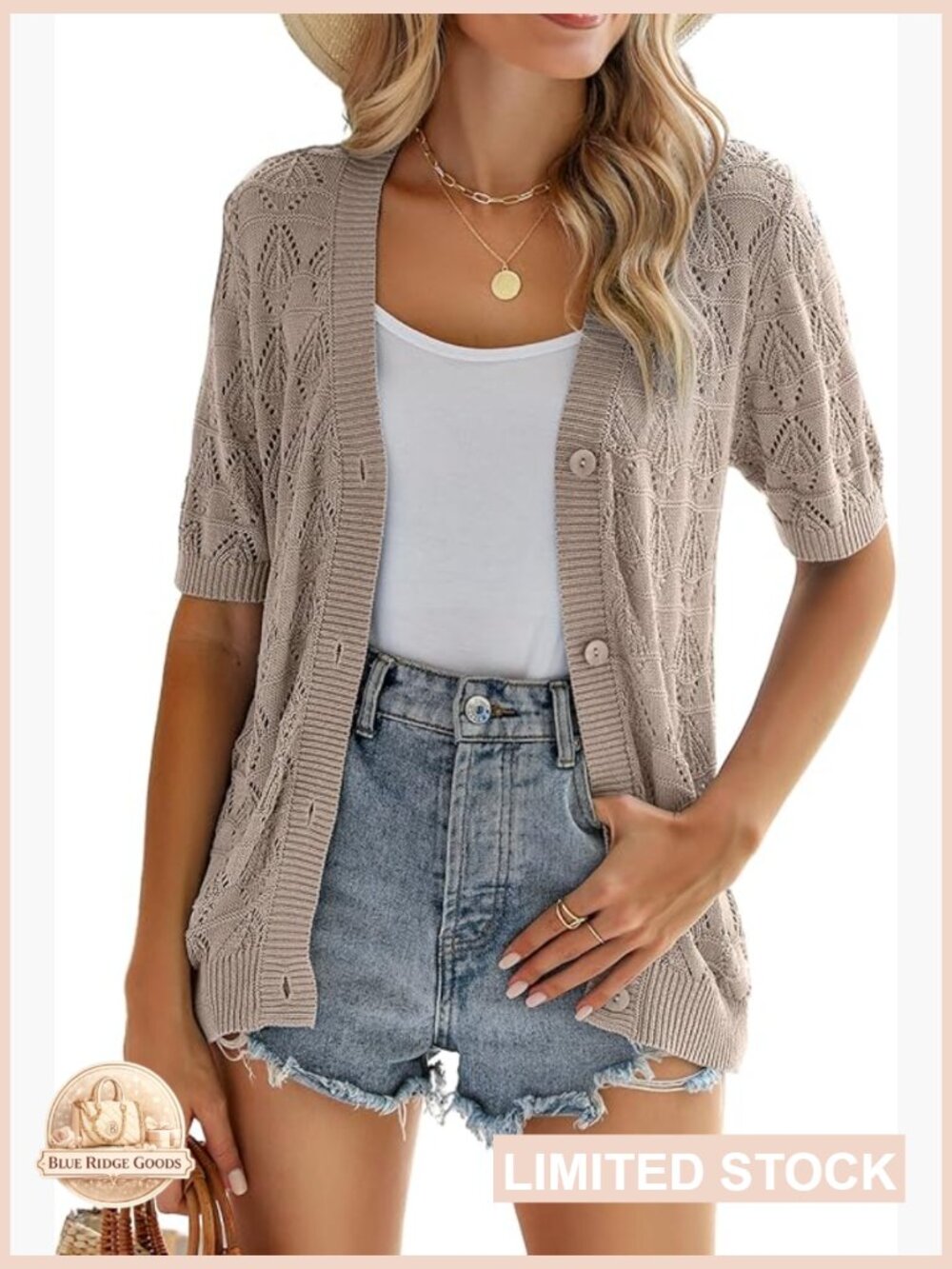Crochet Cropped Cardigan V Neck Button Up Bolero Shrug Sweater